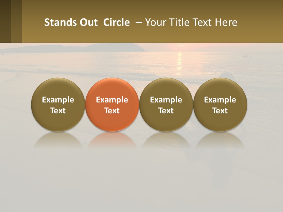 A Woman Is Sitting On The Beach At Sunset PowerPoint Template