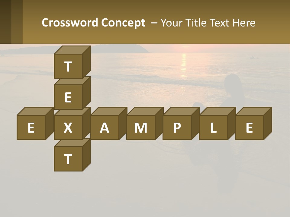 A Woman Is Sitting On The Beach At Sunset PowerPoint Template