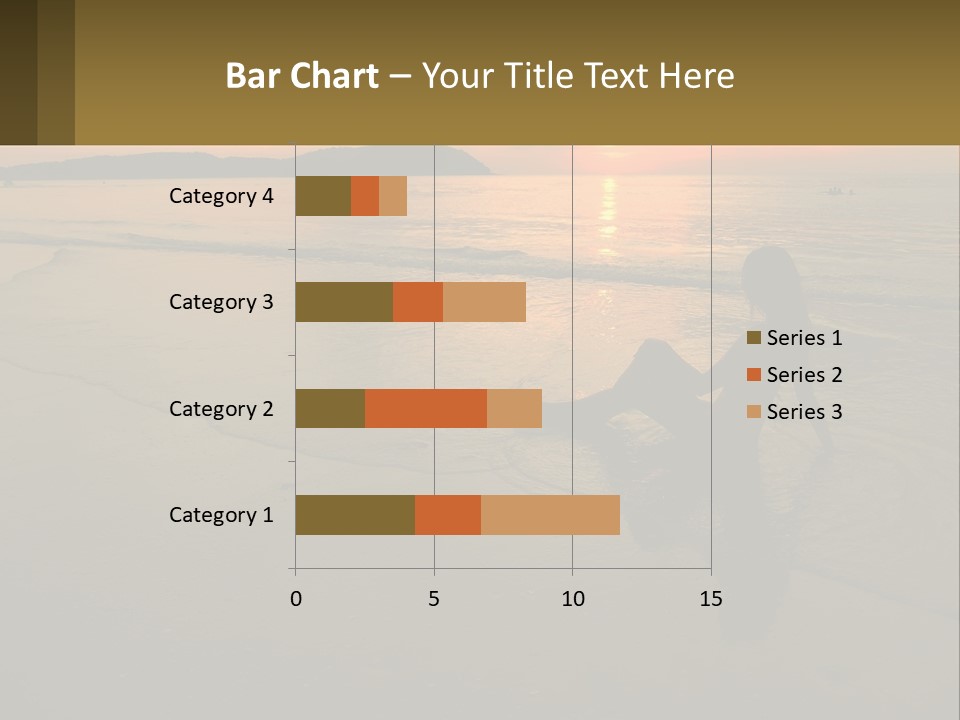 A Woman Is Sitting On The Beach At Sunset PowerPoint Template