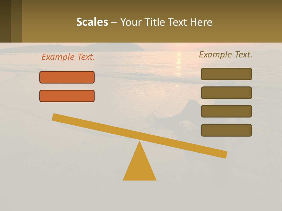 A Woman Is Sitting On The Beach At Sunset PowerPoint Template