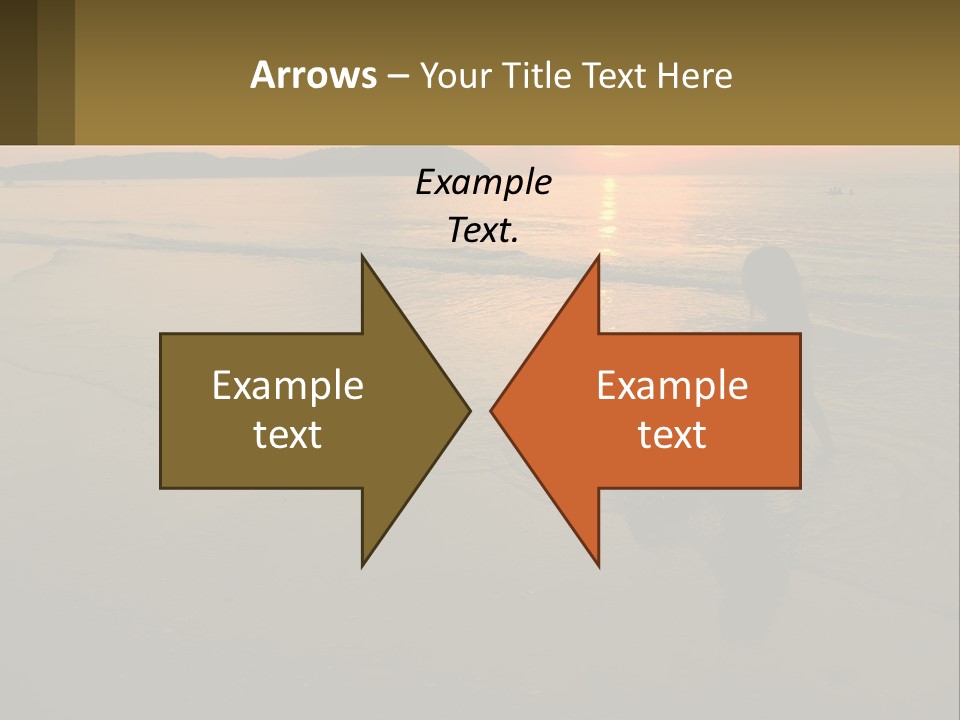 A Woman Is Sitting On The Beach At Sunset PowerPoint Template