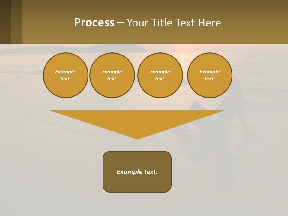 A Woman Is Sitting On The Beach At Sunset PowerPoint Template