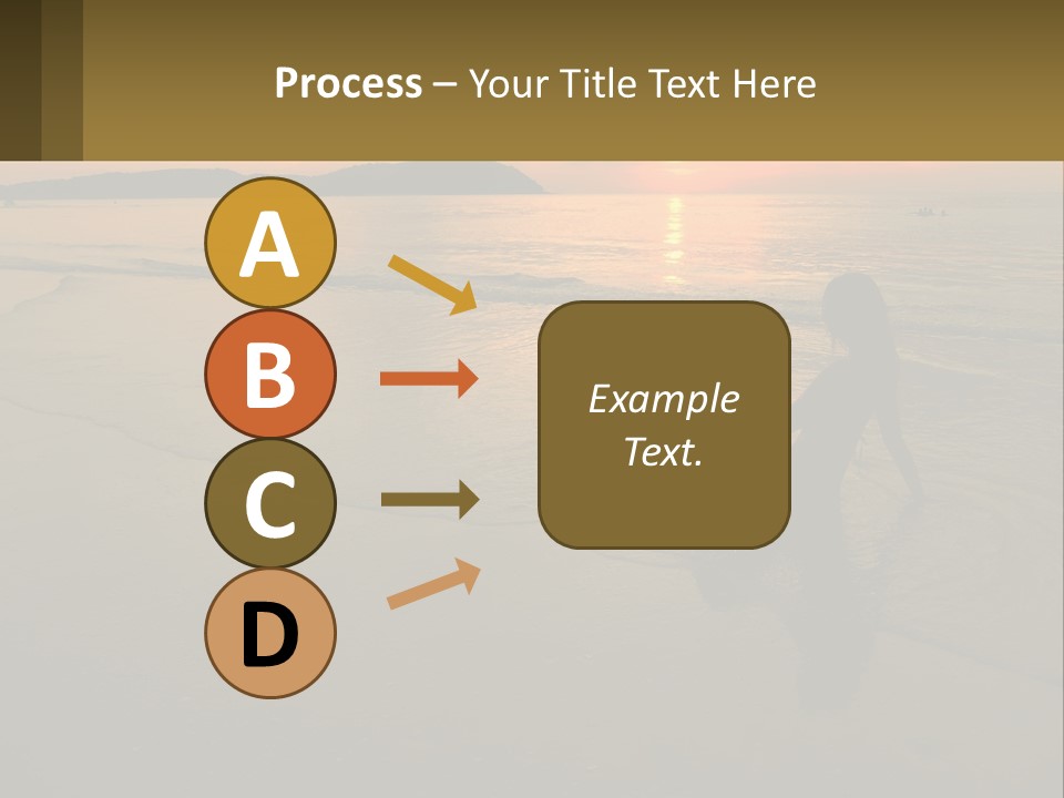 A Woman Is Sitting On The Beach At Sunset PowerPoint Template