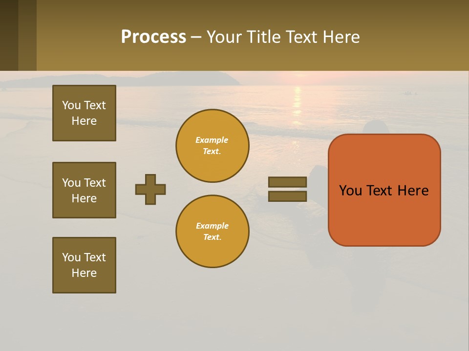 A Woman Is Sitting On The Beach At Sunset PowerPoint Template