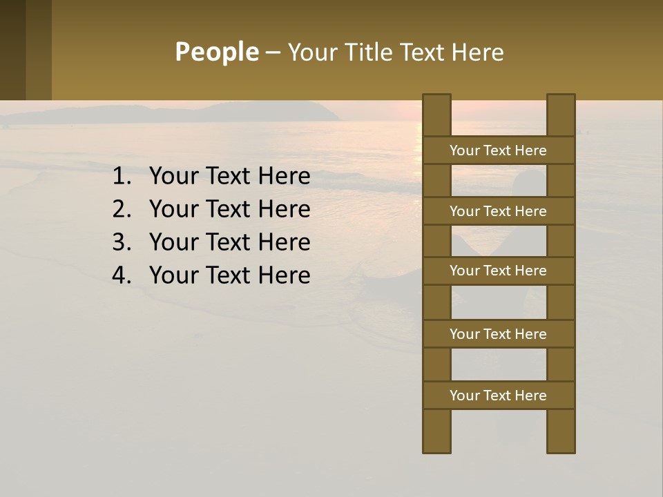 A Woman Is Sitting On The Beach At Sunset PowerPoint Template