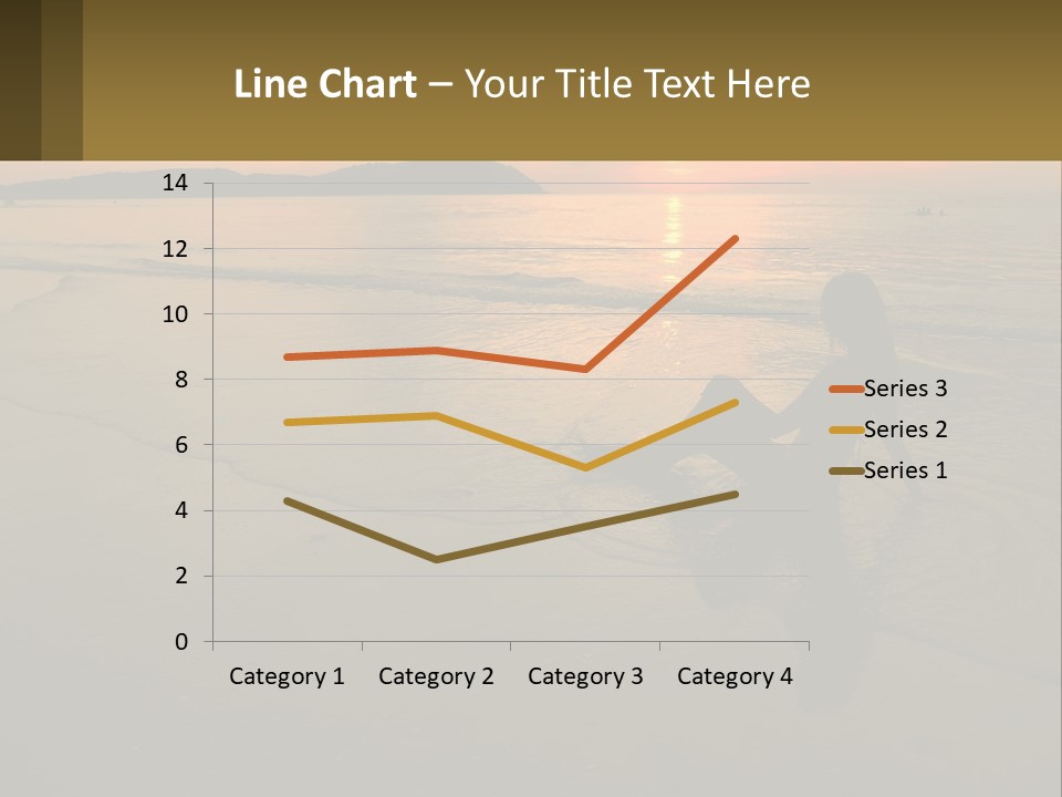 A Woman Is Sitting On The Beach At Sunset PowerPoint Template