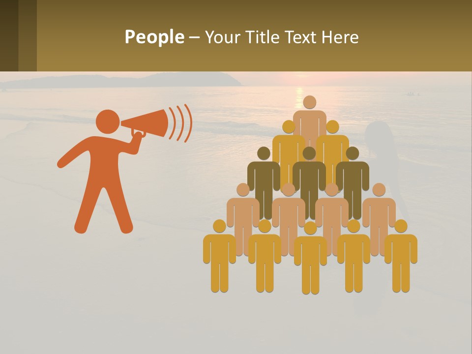 A Woman Is Sitting On The Beach At Sunset PowerPoint Template