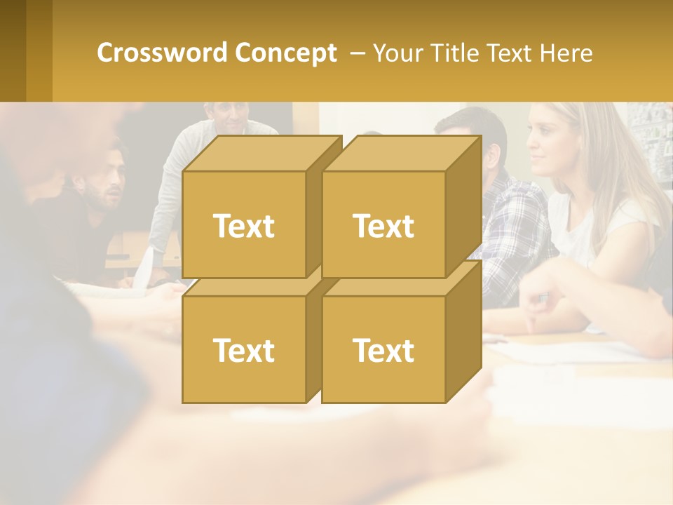 A Group Of People Sitting Around A Conference Table PowerPoint Template