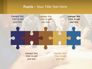 A Group Of People Sitting Around A Conference Table PowerPoint Template