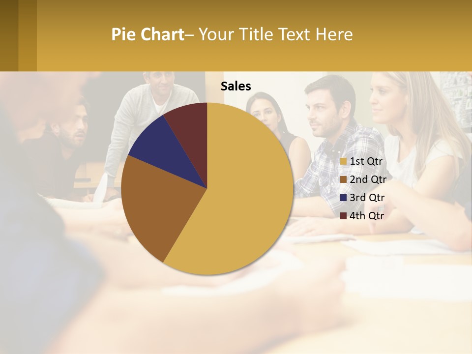 A Group Of People Sitting Around A Conference Table PowerPoint Template