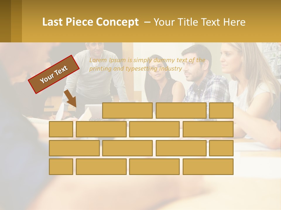 A Group Of People Sitting Around A Conference Table PowerPoint Template