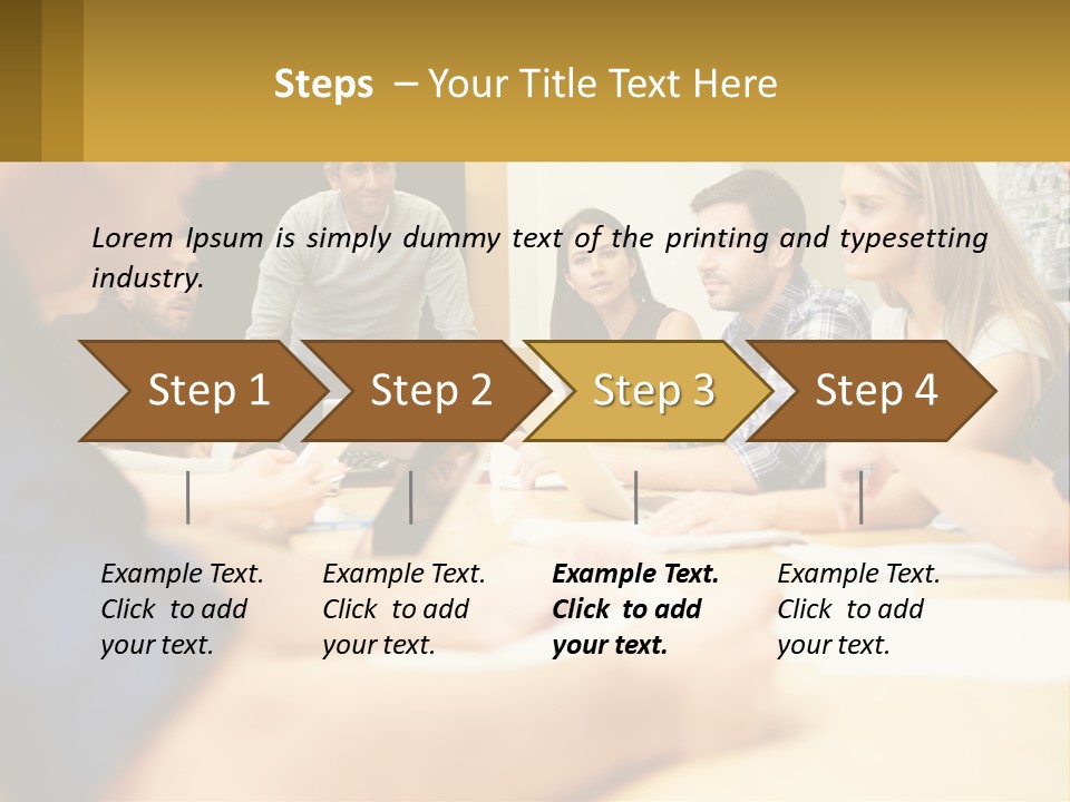 A Group Of People Sitting Around A Conference Table PowerPoint Template
