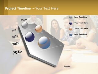 A Group Of People Sitting Around A Conference Table PowerPoint Template