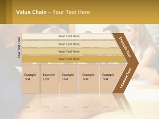 A Group Of People Sitting Around A Conference Table PowerPoint Template