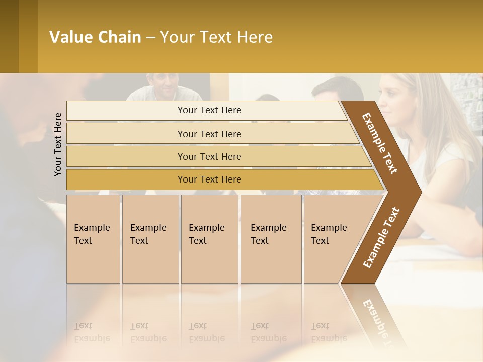 A Group Of People Sitting Around A Conference Table PowerPoint Template