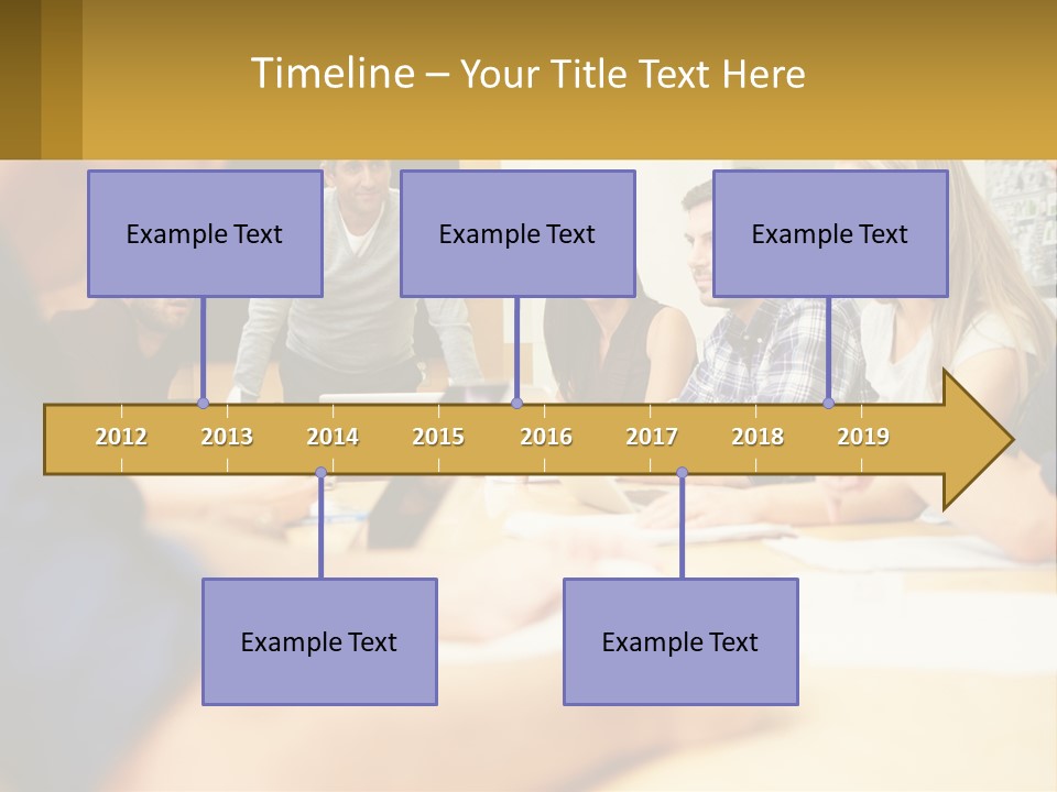 A Group Of People Sitting Around A Conference Table PowerPoint Template