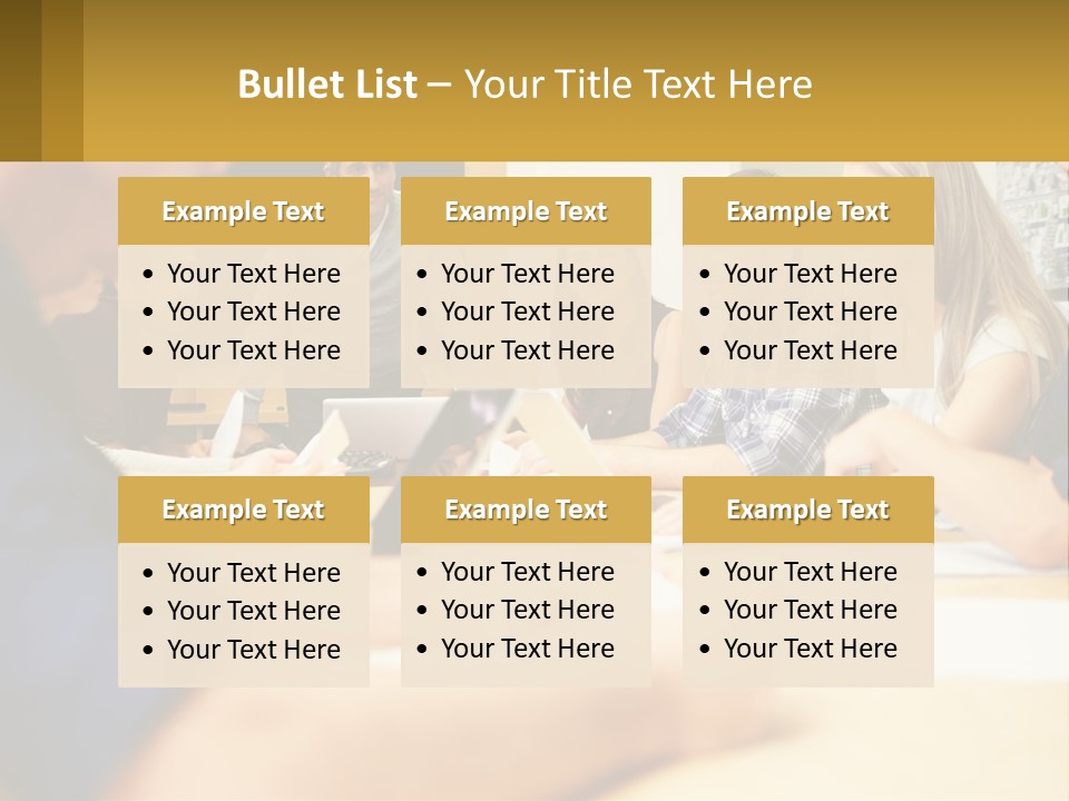 A Group Of People Sitting Around A Conference Table PowerPoint Template