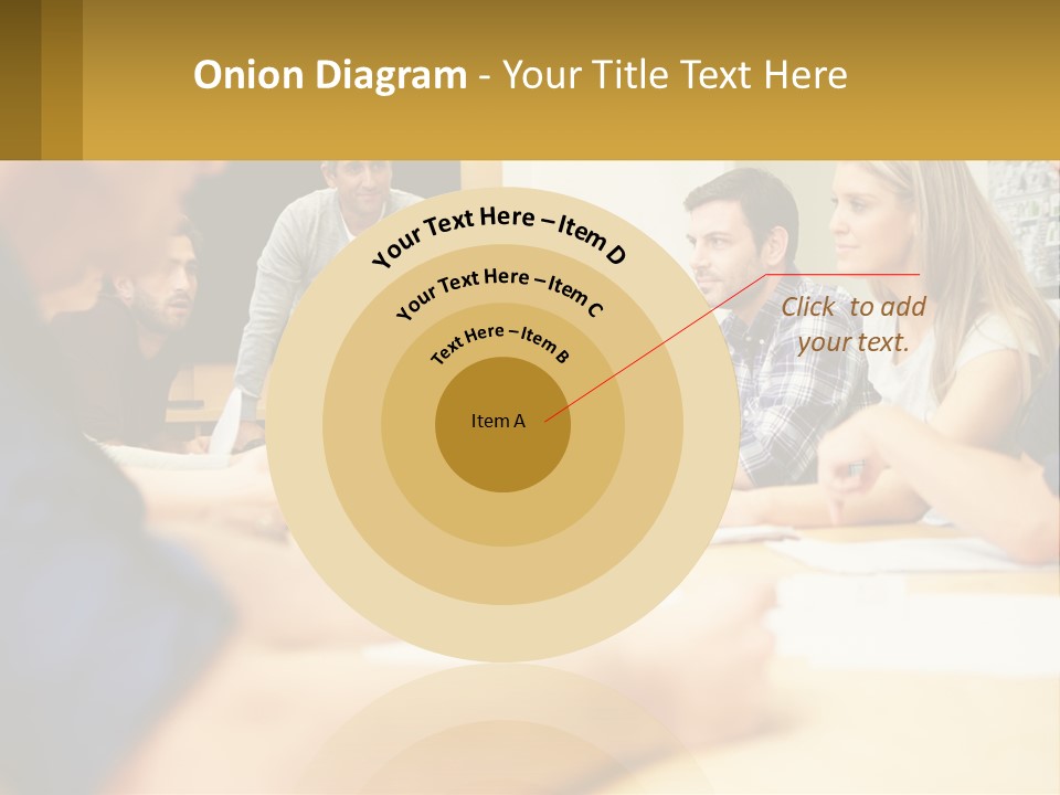 A Group Of People Sitting Around A Conference Table PowerPoint Template