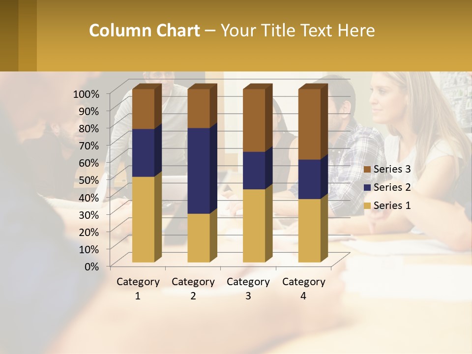 A Group Of People Sitting Around A Conference Table PowerPoint Template