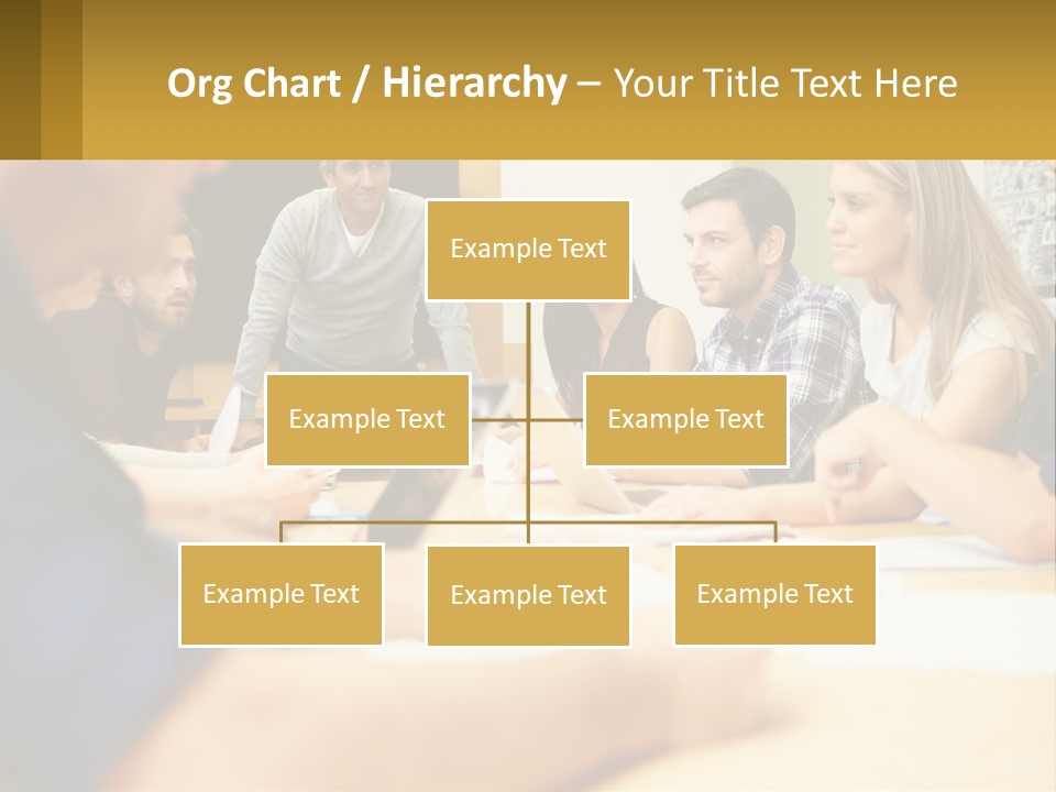 A Group Of People Sitting Around A Conference Table PowerPoint Template