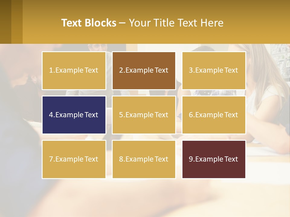A Group Of People Sitting Around A Conference Table PowerPoint Template
