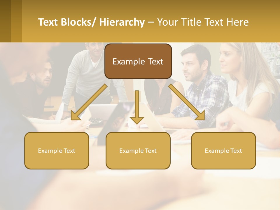 A Group Of People Sitting Around A Conference Table PowerPoint Template