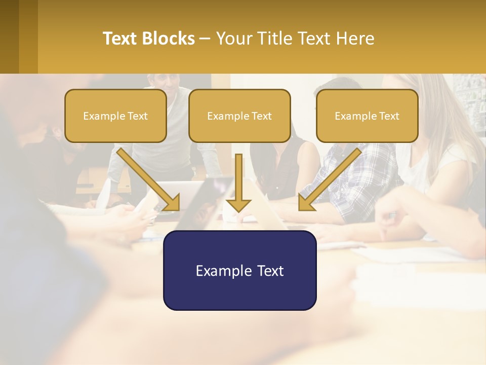 A Group Of People Sitting Around A Conference Table PowerPoint Template