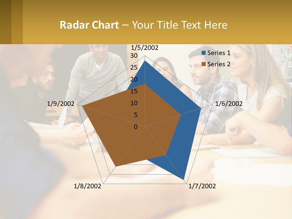 A Group Of People Sitting Around A Conference Table PowerPoint Template