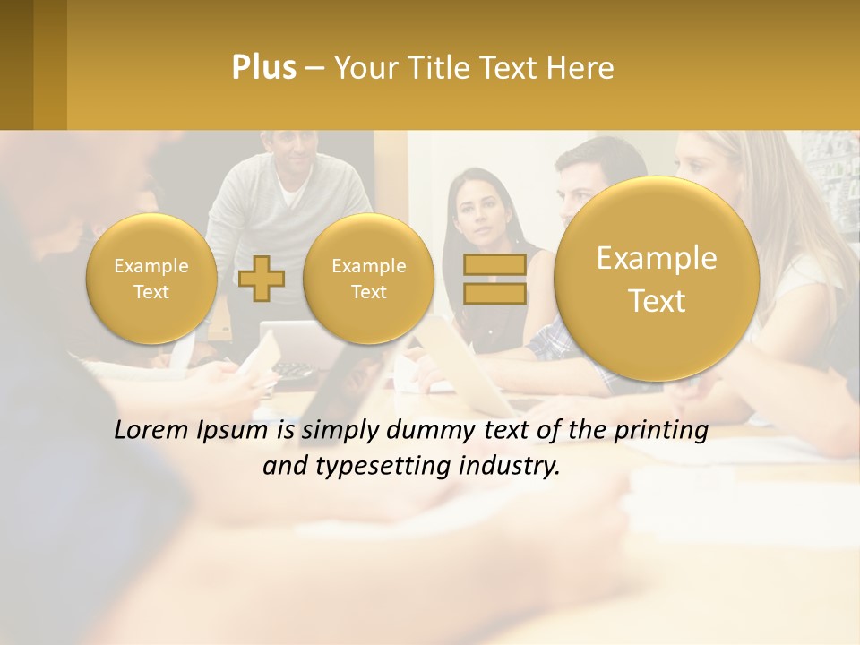 A Group Of People Sitting Around A Conference Table PowerPoint Template