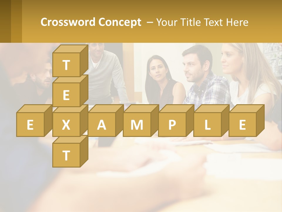 A Group Of People Sitting Around A Conference Table PowerPoint Template