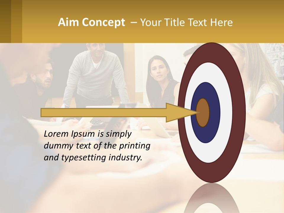 A Group Of People Sitting Around A Conference Table PowerPoint Template