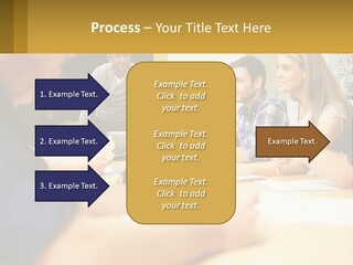 A Group Of People Sitting Around A Conference Table PowerPoint Template