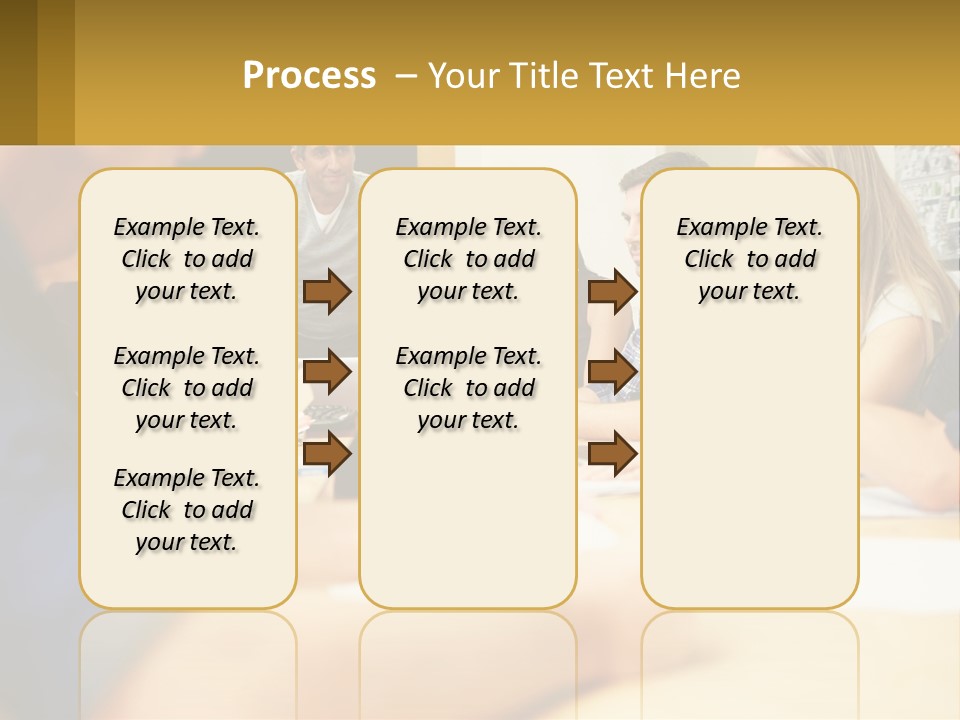 A Group Of People Sitting Around A Conference Table PowerPoint Template