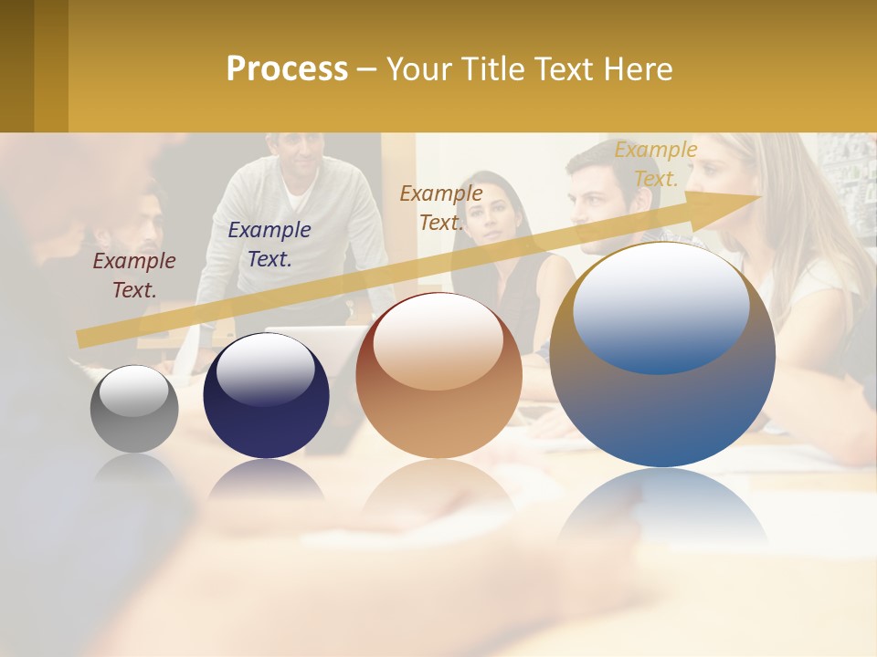 A Group Of People Sitting Around A Conference Table PowerPoint Template