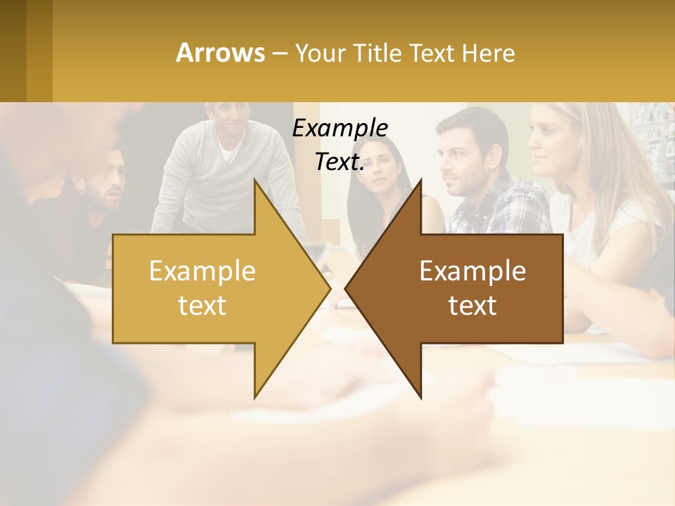 A Group Of People Sitting Around A Conference Table PowerPoint Template