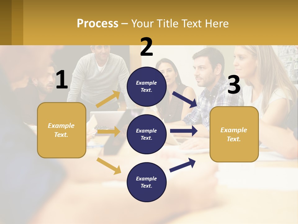 A Group Of People Sitting Around A Conference Table PowerPoint Template
