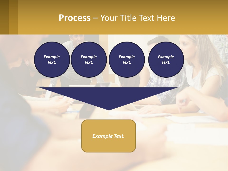 A Group Of People Sitting Around A Conference Table PowerPoint Template
