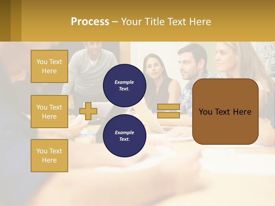 A Group Of People Sitting Around A Conference Table PowerPoint Template