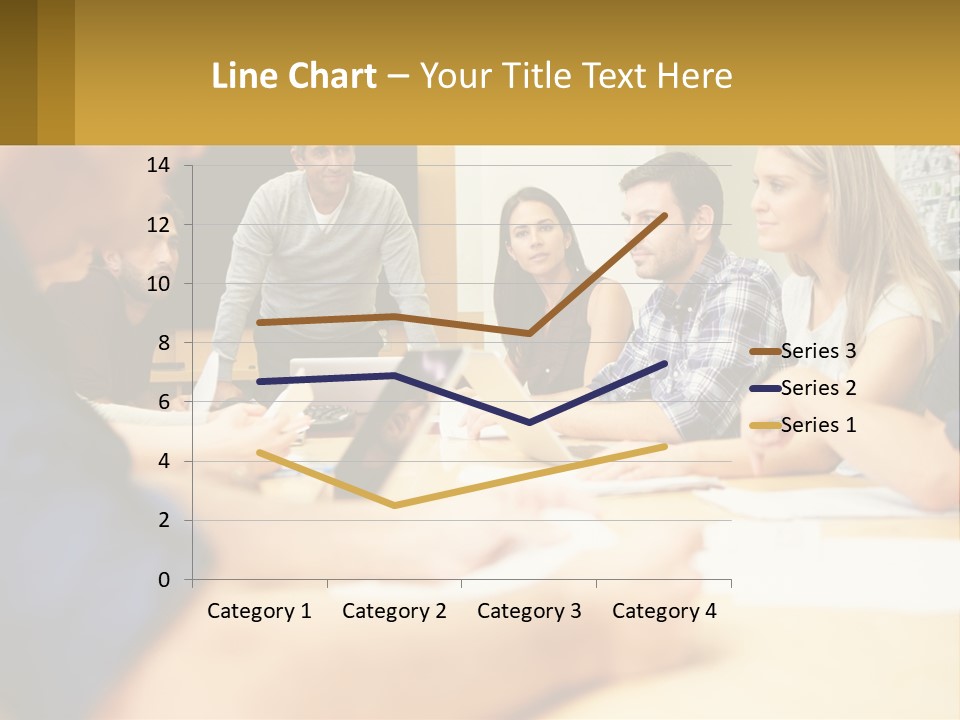 A Group Of People Sitting Around A Conference Table PowerPoint Template
