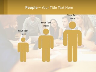 A Group Of People Sitting Around A Conference Table PowerPoint Template