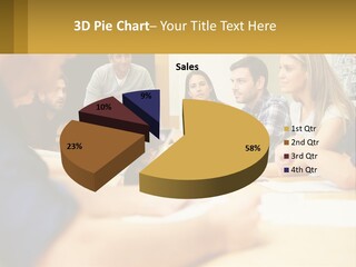 A Group Of People Sitting Around A Conference Table PowerPoint Template