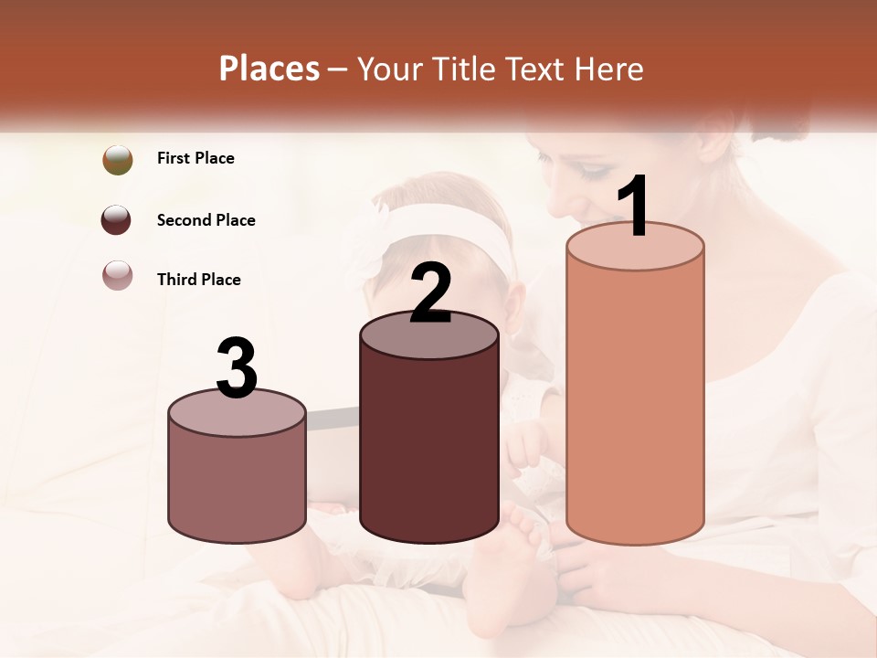 A Woman Holding A Baby While Looking At A Tablet PowerPoint Template