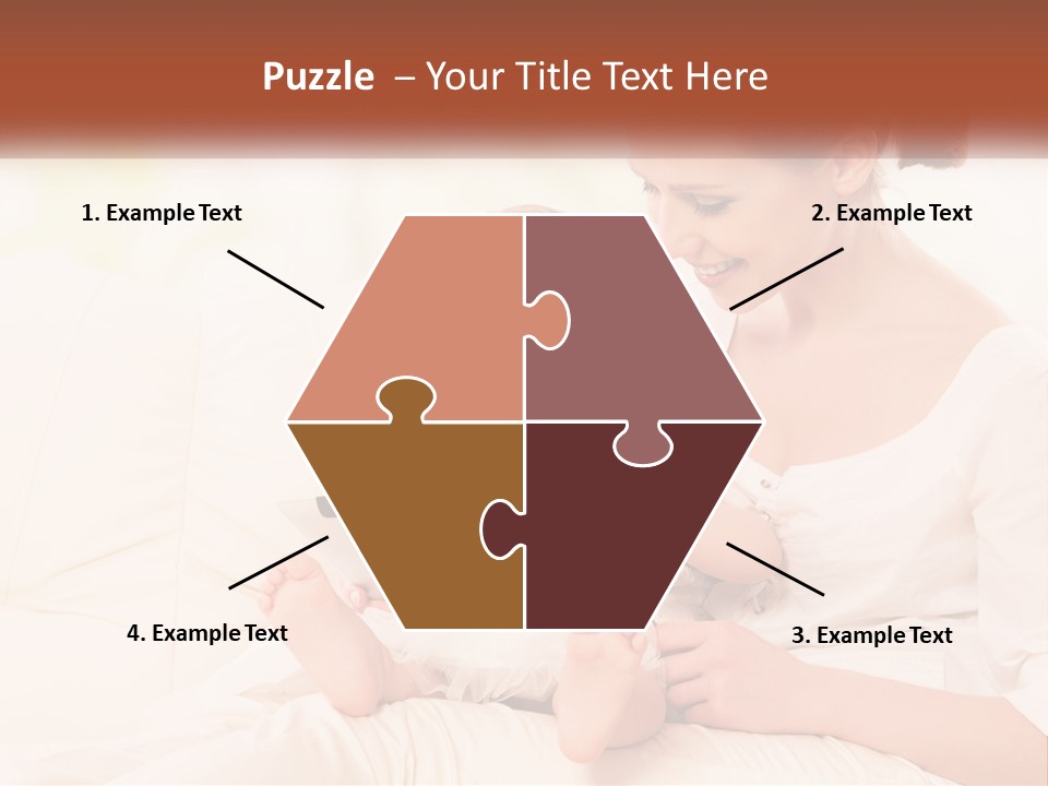 A Woman Holding A Baby While Looking At A Tablet PowerPoint Template