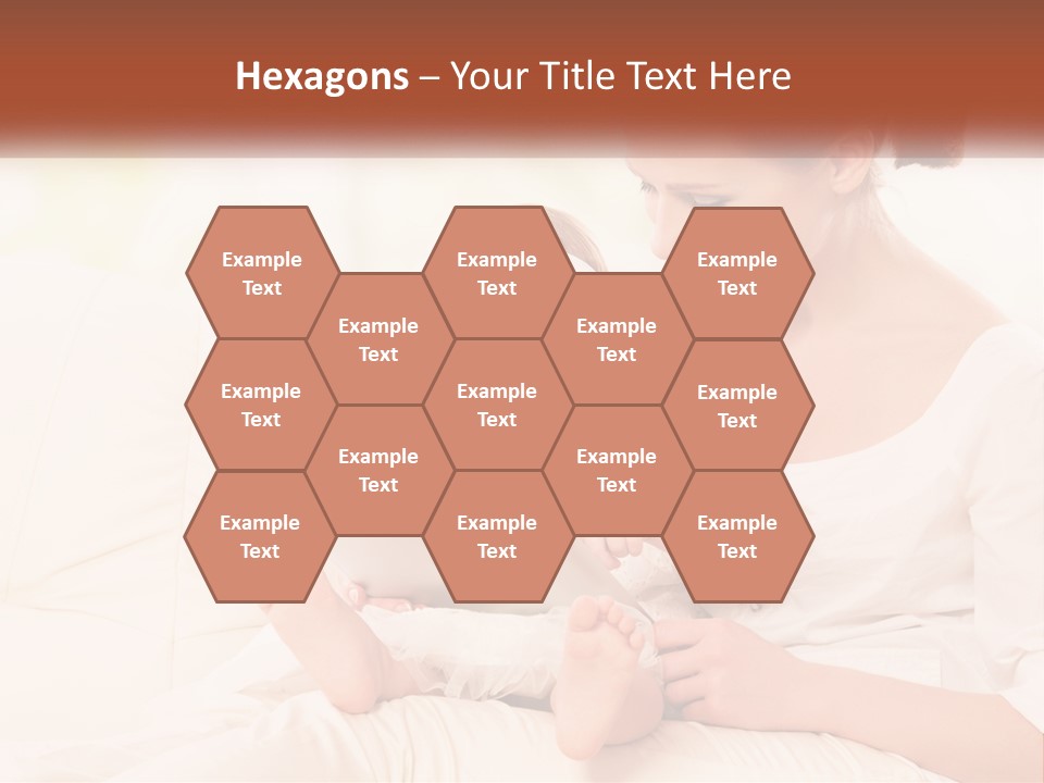 A Woman Holding A Baby While Looking At A Tablet PowerPoint Template