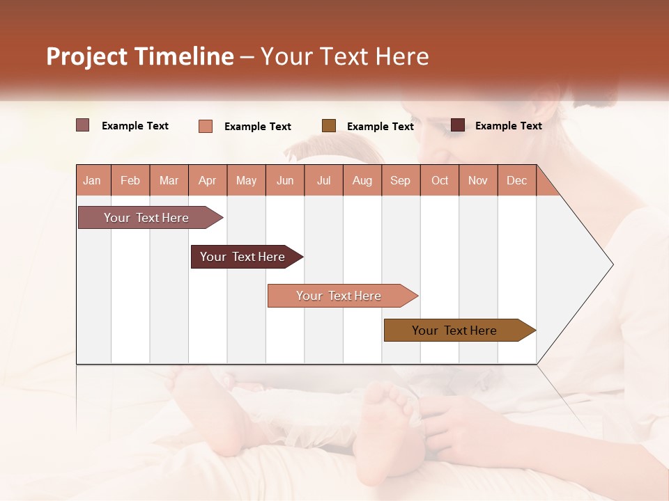 A Woman Holding A Baby While Looking At A Tablet PowerPoint Template