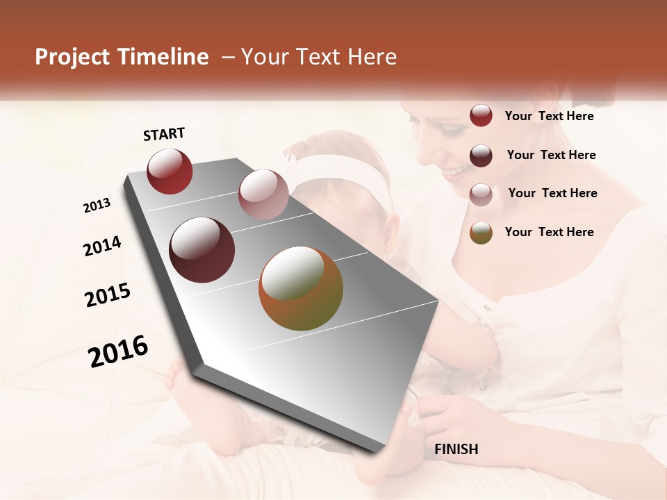 A Woman Holding A Baby While Looking At A Tablet PowerPoint Template