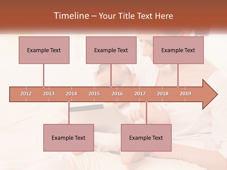 A Woman Holding A Baby While Looking At A Tablet PowerPoint Template