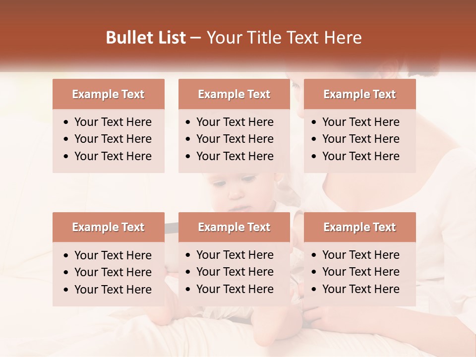 A Woman Holding A Baby While Looking At A Tablet PowerPoint Template