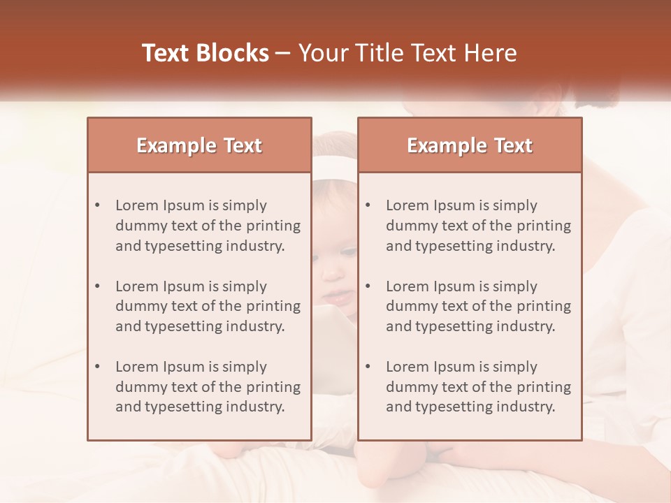 A Woman Holding A Baby While Looking At A Tablet PowerPoint Template