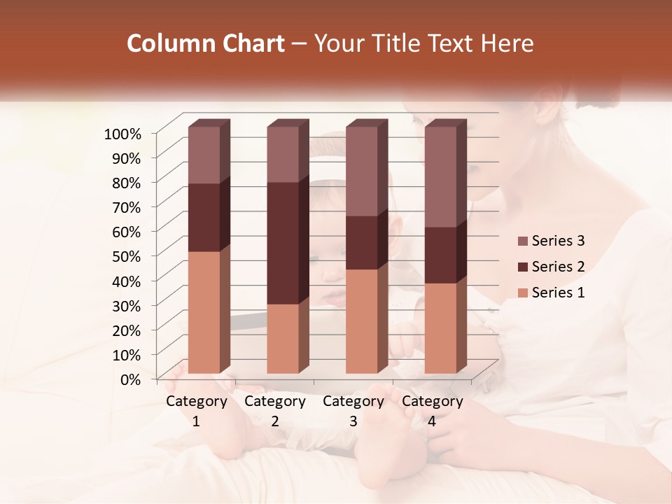 A Woman Holding A Baby While Looking At A Tablet PowerPoint Template